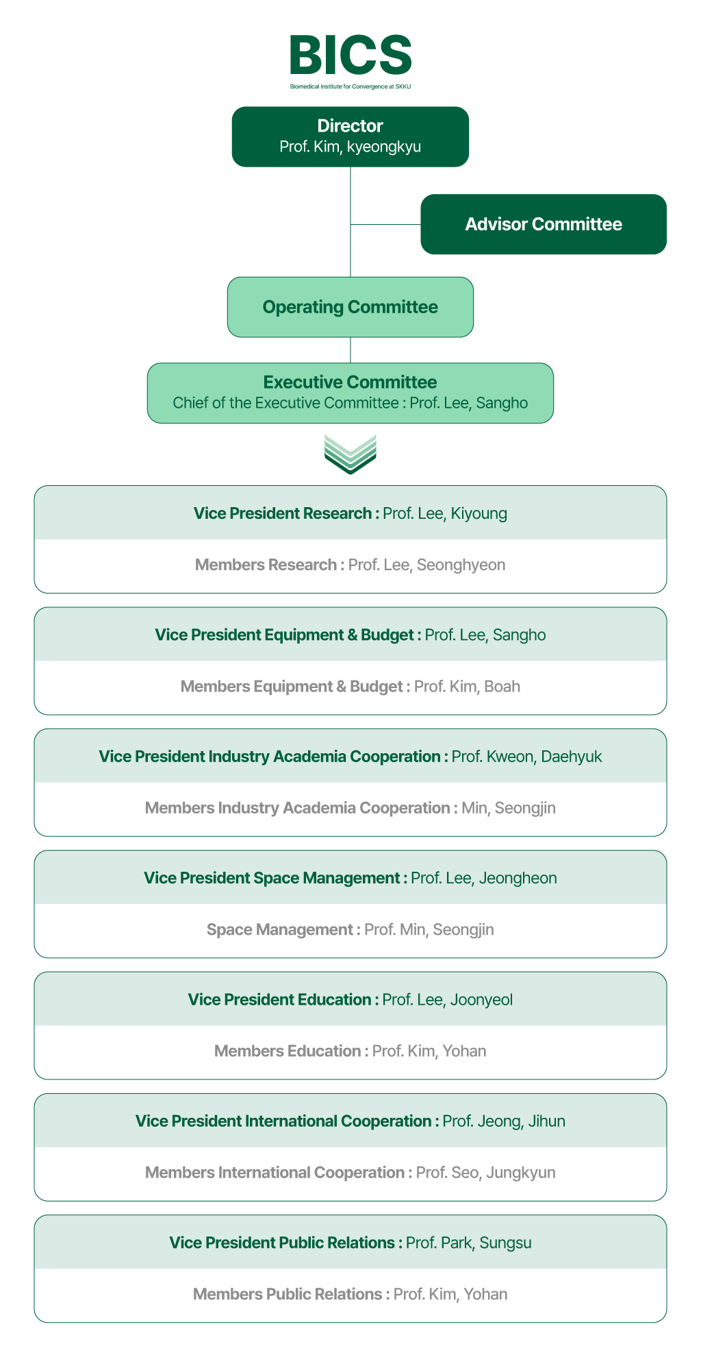 BICS Organization Chart